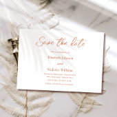 Rustieke Terracotta herfst Elegante Unieke bruilof Save The Date