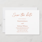 Rustieke Terracotta herfst Elegante Unieke bruilof Save The Date (Voorkant)