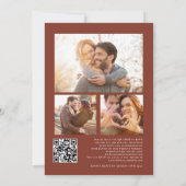 Rustieke Terracotta Herfst Florals 3 Foto's QR Bru Kaart (Achterkant)