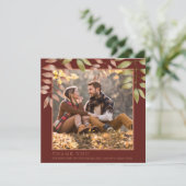 Rustieke terracotta herfst herfst bladeren foto br bedankkaart (Staand voorkant)