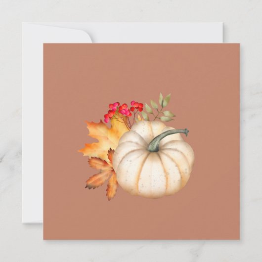 Rustieke Terracotta herfst Herfst pompoenen bruilo Bedankkaart (Achterkant)