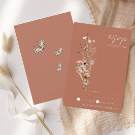 Rustieke Terracotta Herfst Herfst Wildbloemen Brui RSVP Kaartje