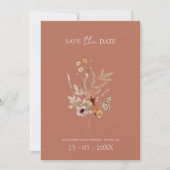 Rustieke Terracotta Herfst Herfst Wildbloemen Brui Save The Date (Voorkant)