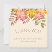 Rustieke Terracotta Herfst herfstbladeren bruiloft Bedankkaart (Voorkant)