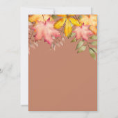 Rustieke Terracotta Herfst herfstbladeren bruiloft Kaart (Achterkant)