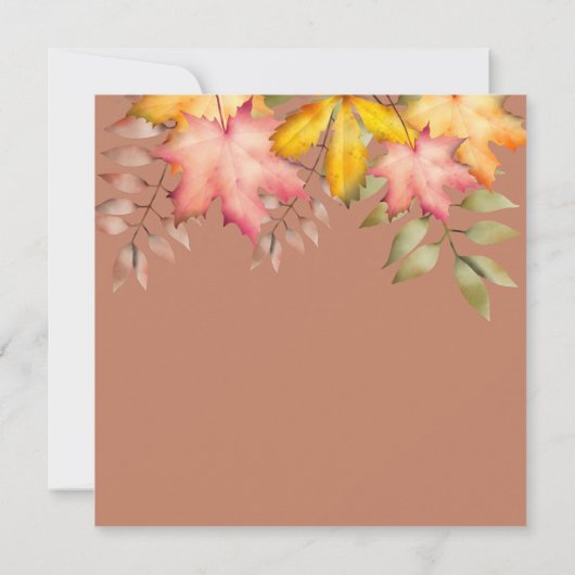 Rustieke Terracotta Herfst herfstbladeren bruiloft Save The Date (Achterkant)