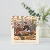 Rustieke terracotta Herfst herfstbladeren foto bru Bedankkaart (Staand voorkant)