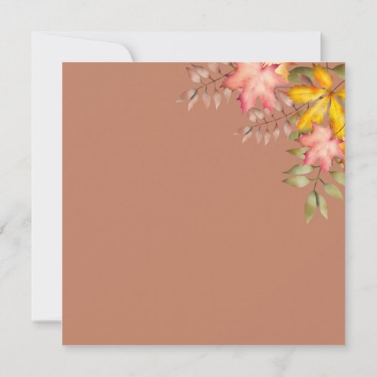 Rustieke terracotta Herfst herfstbladeren foto bru Save The Date (Achterkant)