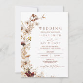 Rustieke Terracotta Herfst Wildflowers Wedding Kaart (Voorkant)
