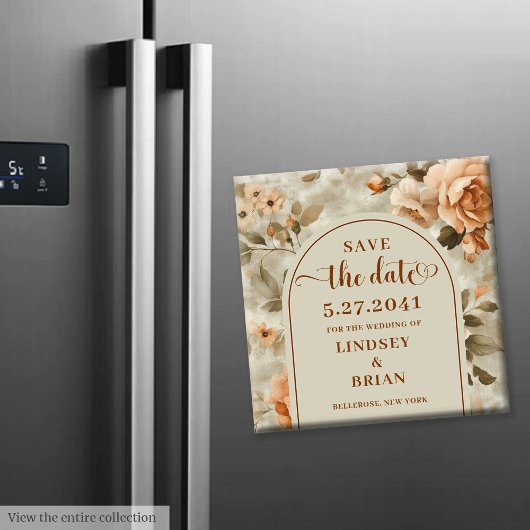 Rustieke Terracotta Ivoren Olijftak Bloemen Save t Magneet