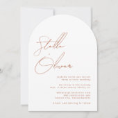 Rustieke Terracotta Kalligrafie Details Huwelijk Kaart (Voorkant)