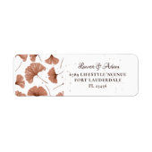 Rustieke Terracotta Loof Bruiloft Label (Voorkant)