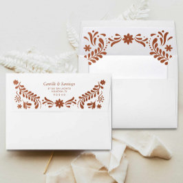Rustieke Terracotta Mexicaanse bruiloft envelop