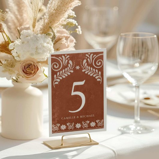 Rustieke Terracotta Mexicaanse bruiloft Kaart