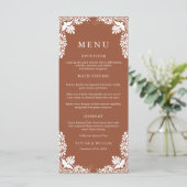 Rustieke Terracotta Mexicaanse bruiloft Menu (Staand voorkant)