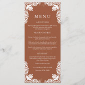 Rustieke Terracotta Mexicaanse bruiloft Menu (Voorkant)