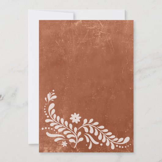Rustieke Terracotta Mexicaanse bruiloft uitnodigin Kaart (Achterkant)