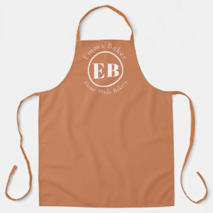 Rustieke Terracotta Monogram Barista Bakkerij Scho Schort