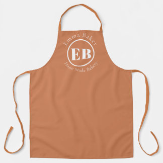 Rustieke Terracotta Monogram Barista Bakkerij Scho Schort