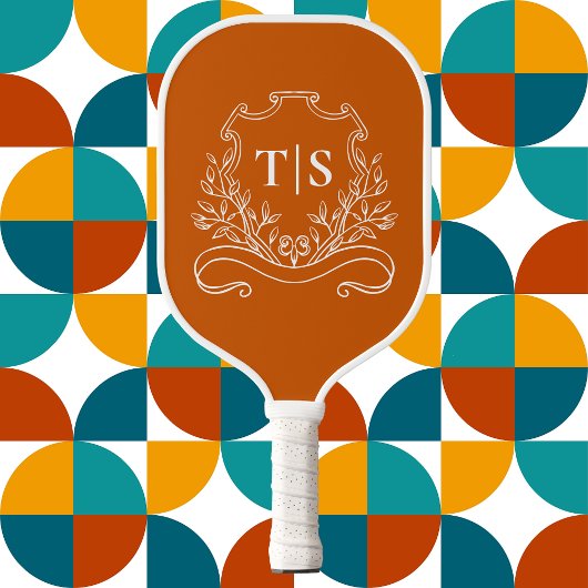 Rustieke Terracotta Monogram Eerste Klassieker Pickleball Paddle