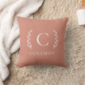Rustieke Terracotta Monogram Eerste Letter Binnen Kussen (Deken)