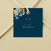 Rustieke Terracotta Navyblauw Roest Dank U Trouwda Cadeaulabel