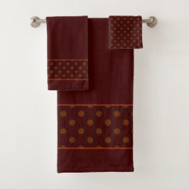 Rustieke Terracotta Oranje Moderne Mandala Patroon Bad Handdoek