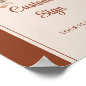 Rustieke Terracotta Pampas Sage Boho Floral Weddin Poster (Hoek)