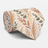 Rustieke Terracotta Pampasgras Eucalyptus Stropdas (Opgerold)