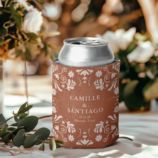Rustieke Terracotta Papel Picado bruiloft Blikjeskoeler