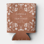 Rustieke Terracotta Papel Picado bruiloft Blikjeskoeler (Voorkant)