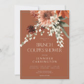 Rustieke Terracotta Roest Bloemen Douche CUSTOM 4 Kaart (Voorkant)