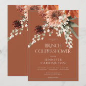 Rustieke Terracotta Roest Bloemen Douche CUSTOM 4 Kaart (Voorkant / Achterkant)