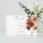 Rustieke terracotta roest bloemen receptie informatiekaartje (Staand voorkant)
