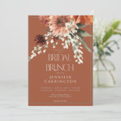 Rustieke Terracotta Rust Bloemen Bruidsbrunch Kaart (Staand voorkant)