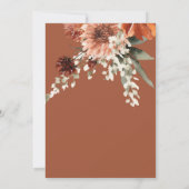 Rustieke Terracotta Rust Bloemen Bruidsbrunch Kaart (Achterkant)