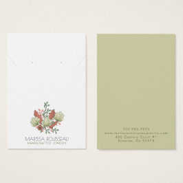 Rustieke Terracotta Sage Oorbel Ketting Display Visitekaartje