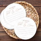 Rustieke Terracotta Script Advies Bruid Groom Favo Ronde Kartonnen Onderzetter