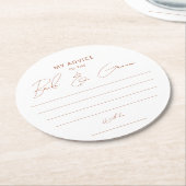 Rustieke Terracotta Script Advies Bruid Groom Favo Ronde Kartonnen Onderzetter (Gebogen)