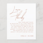 Rustieke Terracotta Script bruiloft receptie Kaart (Voorkant)