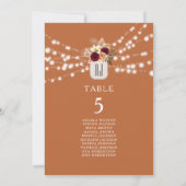 Rustieke Terracotta Sinaasappel Bruiloft Zitkaarte (Achterkant)