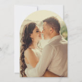 Rustieke Terracotta Spaanse Fotoboog Trouwen Kaart (Achterkant)