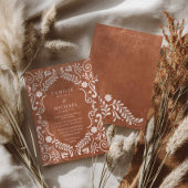 Rustieke Terracotta Talavera Mexicaanse bruiloft Kaart