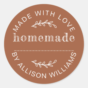 Rustieke Terracotta Thuisgebakken Koopwaar Ronde Sticker