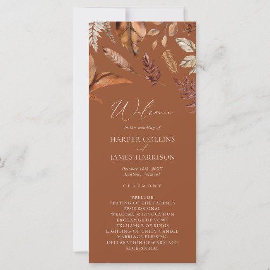 Rustieke terracotta verlaat bruiloft ceremonie pro (Voorkant)