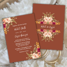 Rustieke Terracotta Waterverf Bloemenherfst