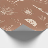 Rustieke Terracotta Western Cowboy Boho Schets Cadeaupapier (Hoek)