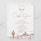 Rustieke Terracotta Western of Rodeo Couples Douch Kaart (Voorkant)