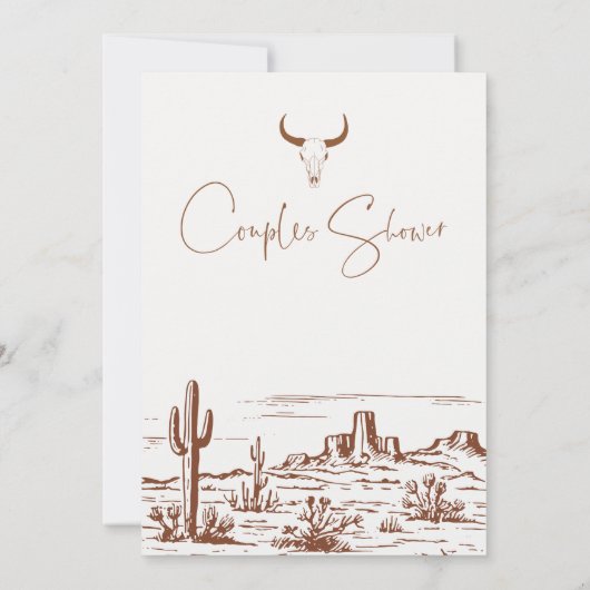Rustieke Terracotta Western of Rodeo Couples Douch Kaart (Achterkant)
