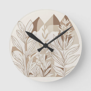 Rustieke Terracotta Wilde Bloem Boho Eclectisch On Ronde Klok